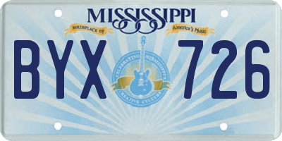 MS license plate BYX726