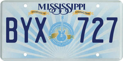 MS license plate BYX727