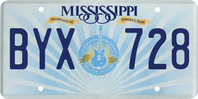 MS license plate BYX728