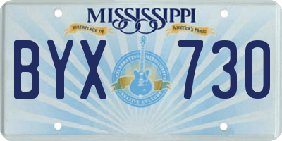 MS license plate BYX730