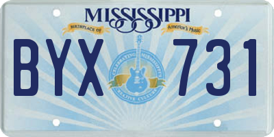 MS license plate BYX731