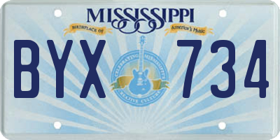 MS license plate BYX734