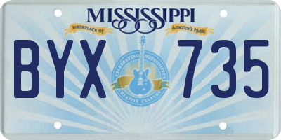 MS license plate BYX735