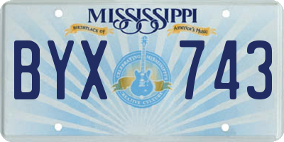 MS license plate BYX743
