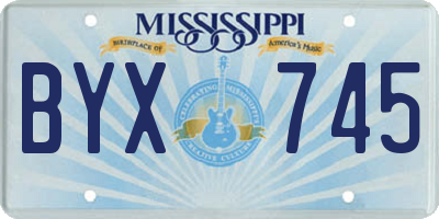 MS license plate BYX745