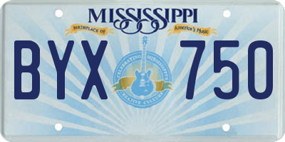 MS license plate BYX750