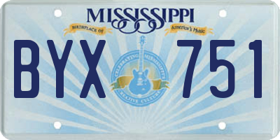 MS license plate BYX751