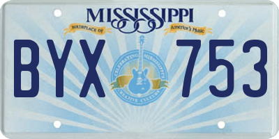 MS license plate BYX753