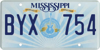 MS license plate BYX754