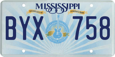 MS license plate BYX758