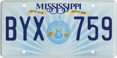 MS license plate BYX759