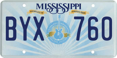 MS license plate BYX760