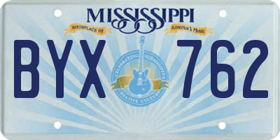 MS license plate BYX762