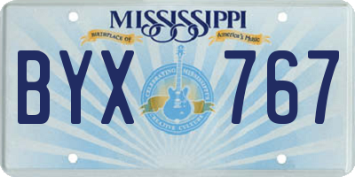 MS license plate BYX767