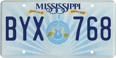 MS license plate BYX768