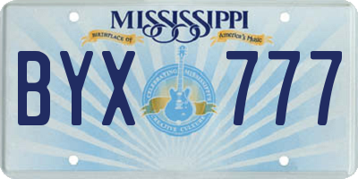 MS license plate BYX777