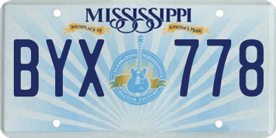MS license plate BYX778