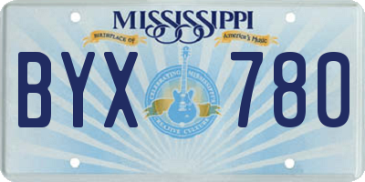 MS license plate BYX780