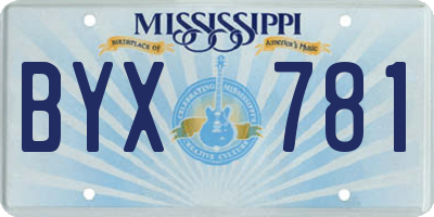 MS license plate BYX781
