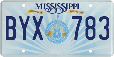 MS license plate BYX783