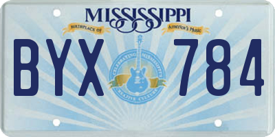 MS license plate BYX784