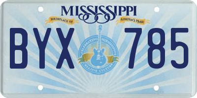 MS license plate BYX785