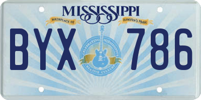 MS license plate BYX786