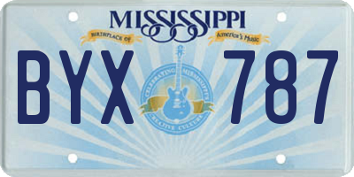 MS license plate BYX787