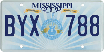 MS license plate BYX788