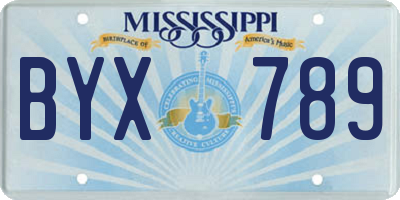 MS license plate BYX789