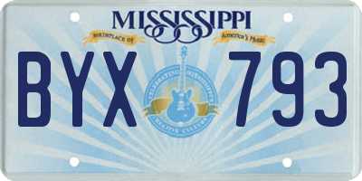 MS license plate BYX793