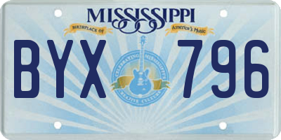 MS license plate BYX796