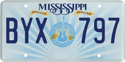 MS license plate BYX797