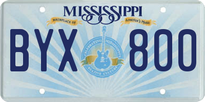 MS license plate BYX800