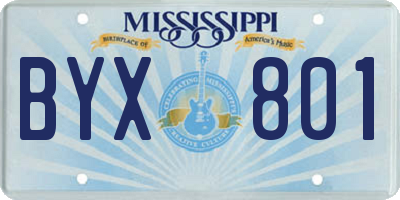 MS license plate BYX801