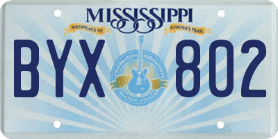 MS license plate BYX802