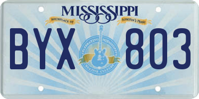 MS license plate BYX803