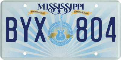 MS license plate BYX804
