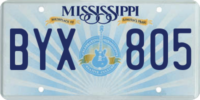 MS license plate BYX805