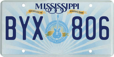 MS license plate BYX806