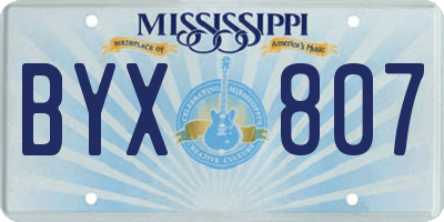 MS license plate BYX807