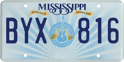 MS license plate BYX816