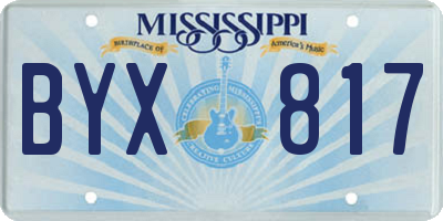 MS license plate BYX817