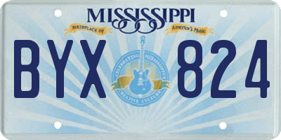 MS license plate BYX824