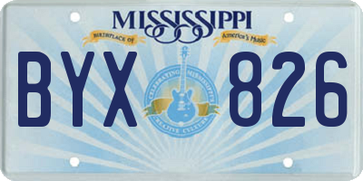 MS license plate BYX826