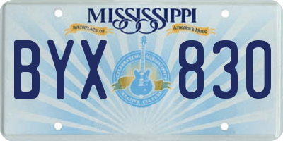 MS license plate BYX830