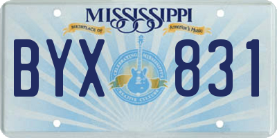 MS license plate BYX831