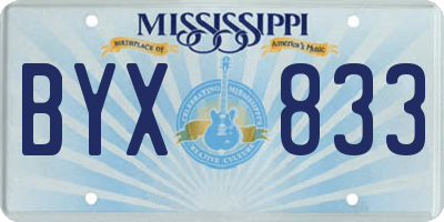 MS license plate BYX833
