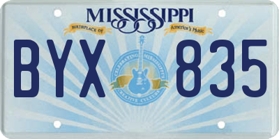 MS license plate BYX835