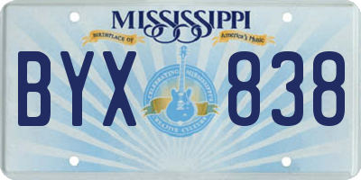 MS license plate BYX838